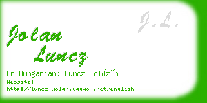 jolan luncz business card